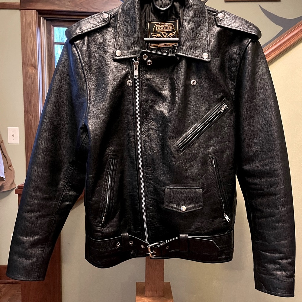 Genuine leather Milwaukee Leather Police Style Jacket Size Large